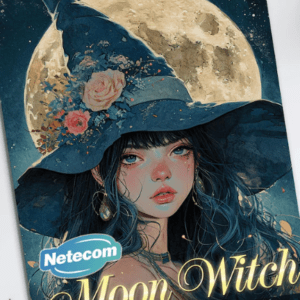 NETECOM - Moon Witch Spiral Bound Coloring Book | Magical Moon Witch Scenes for a Mystical Art Adventure for Fans of Fantasy and Witchcraft